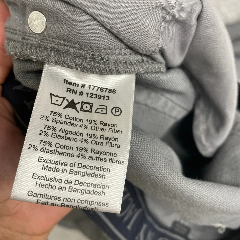 💥   Men's Size 34x30 Gray Chinos Pants 5 Pocket Stretch